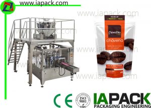 Kaffebønner Stand-Up Zip Bag Packing Machine Rotary Packing Machine Med Multi-Head Scale