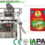kartoffelchips pakning maskine opstillet pose lynlås fyldstof forsegler