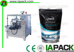 Salt Doypack Premade Pouch Packing Machine Med Volumetric Cup